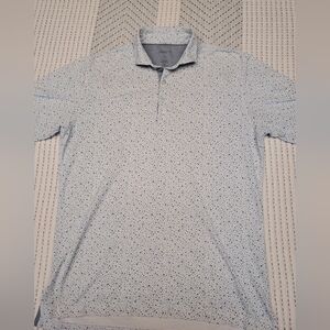 johnnie-O Light Blue and Gray Patterned Polo Shirt